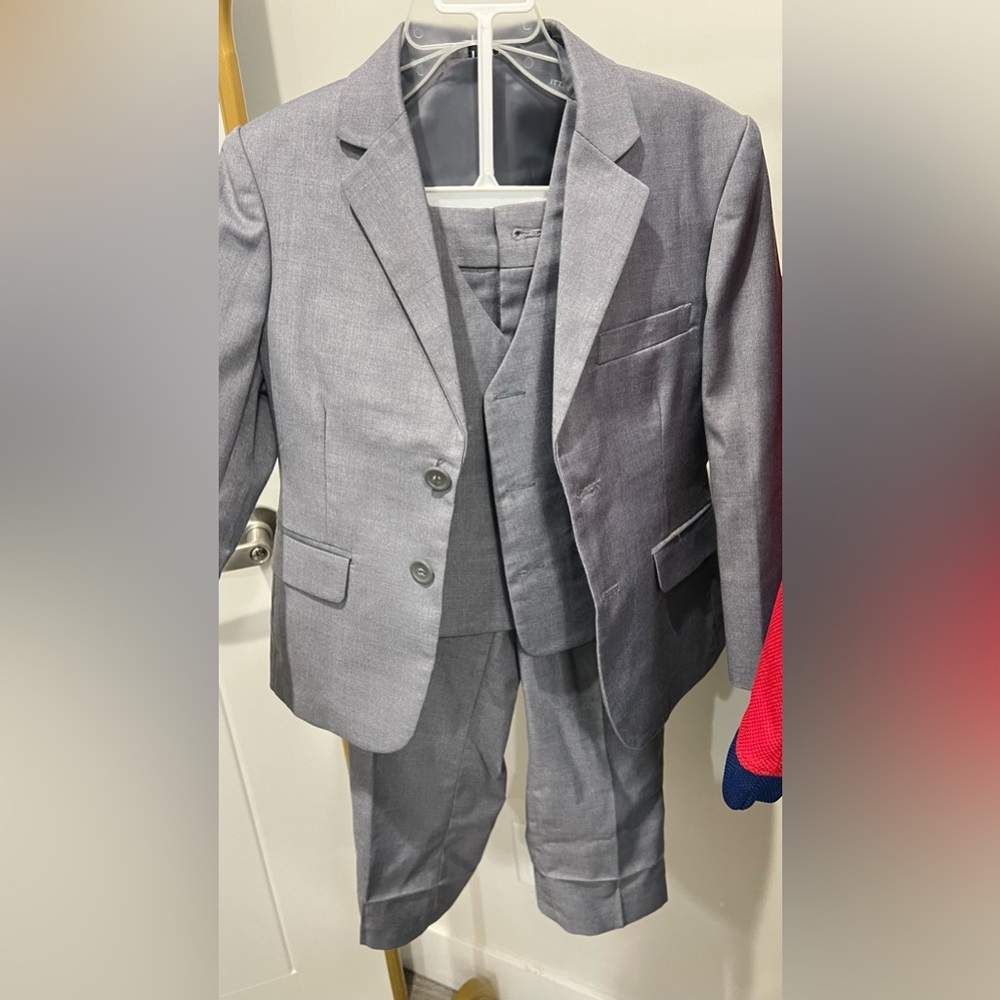 Boys matching suit with vest